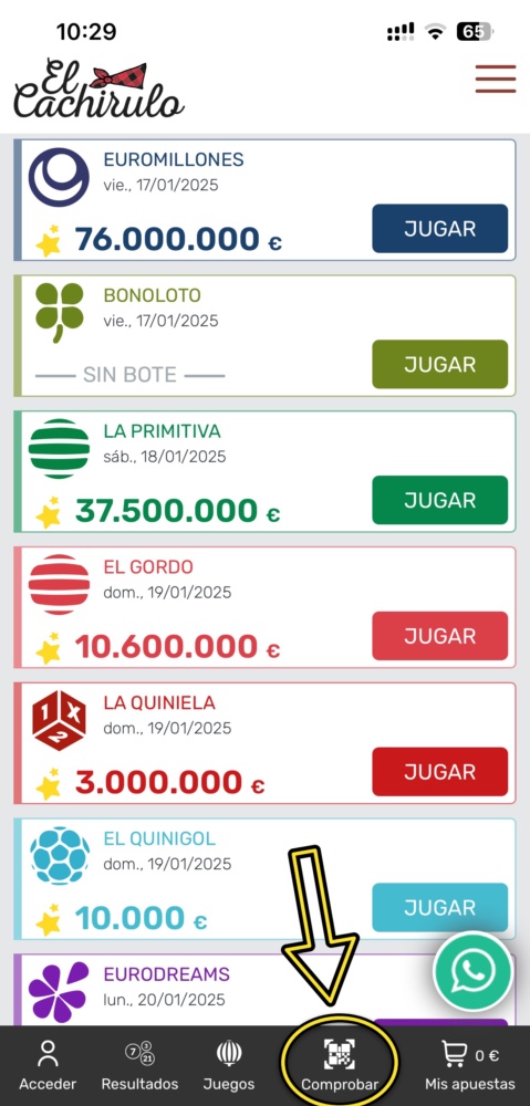 Comprobar premios primitiva